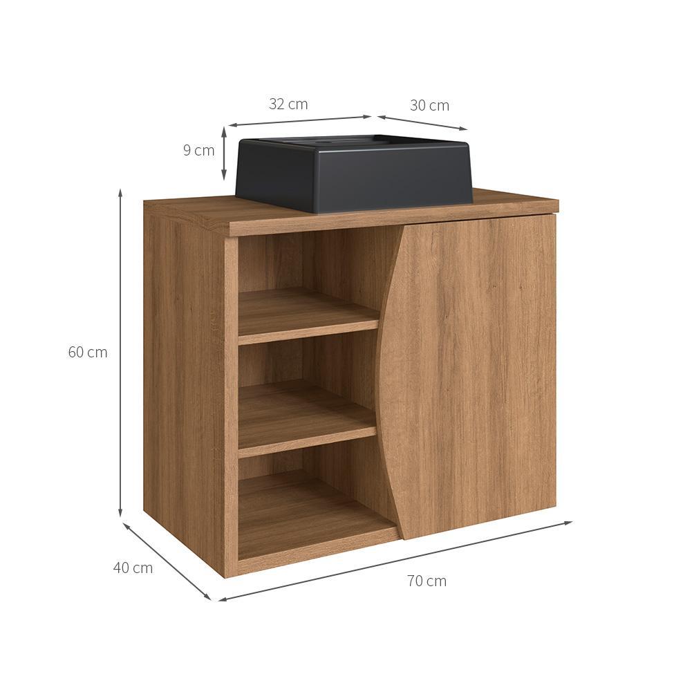 Gabinete de Banheiro com Cuba Laura II 1 PT Mel - 3