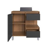 Gabinete de Banheiro com Cuba Paula II 1 PT 2 GV Mel e Grafite - 2