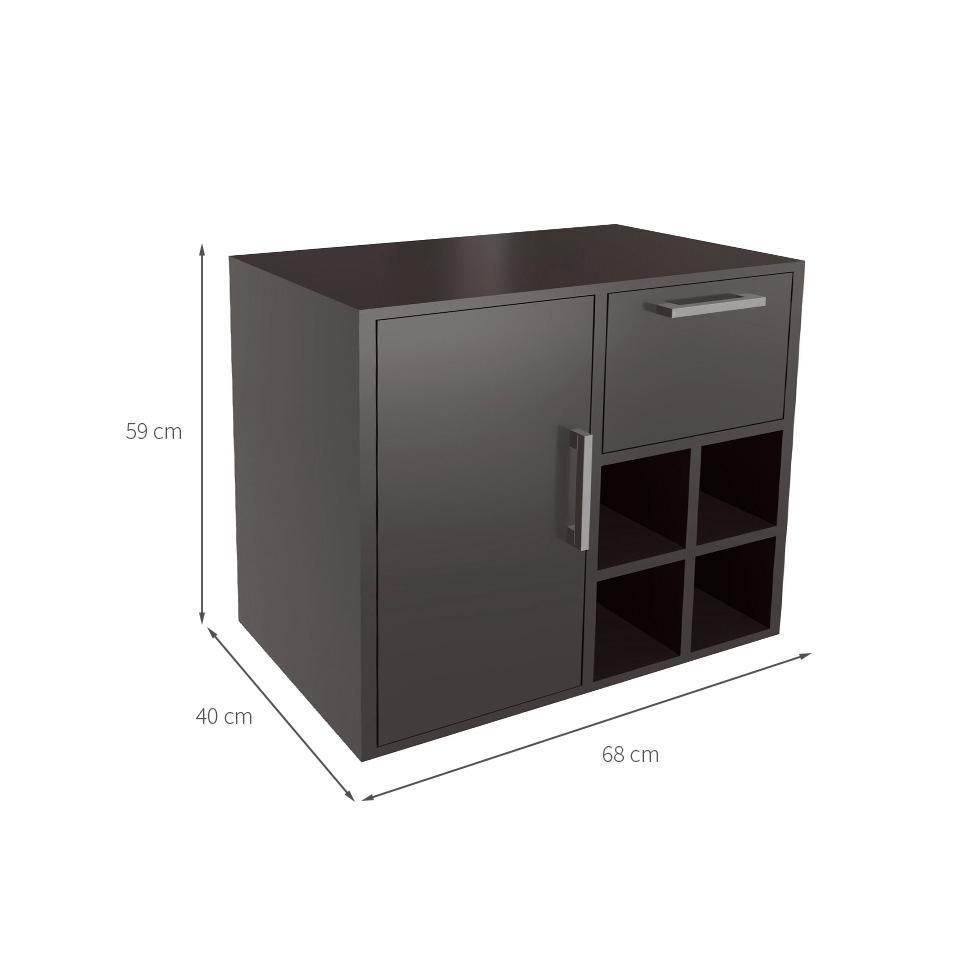 Gabinete de Banheiro Eduarda 1 PT 1 GV Grafite - 3