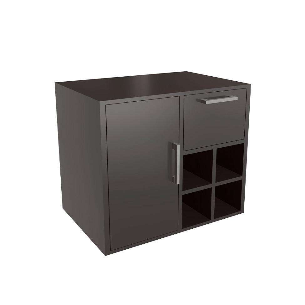 Gabinete de Banheiro Eduarda 1 PT 1 GV Grafite - 5