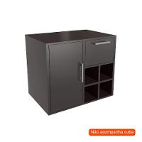 Gabinete de Banheiro Eduarda 1 PT 1 GV Grafite - 2