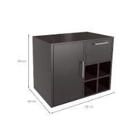 Gabinete de Banheiro Eduarda 1 PT 1 GV Grafite - 3