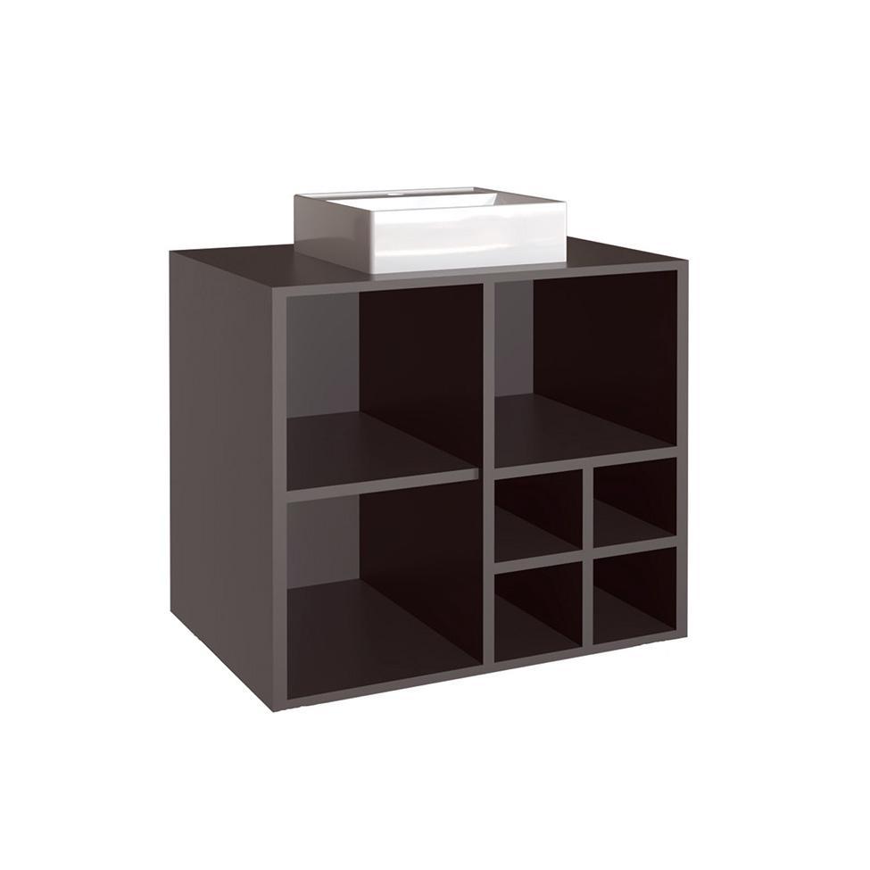 Gabinete de Banheiro com Cuba Eduarda I 1 PT 1 GV Grafite - 4