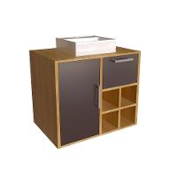 Gabinete de Banheiro com Cuba Eduarda I 1 PT 1 GV Mel e Grafite - 2