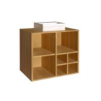 Gabinete de Banheiro com Cuba Eduarda I 1 PT 1 GV Mel e Grafite - 4