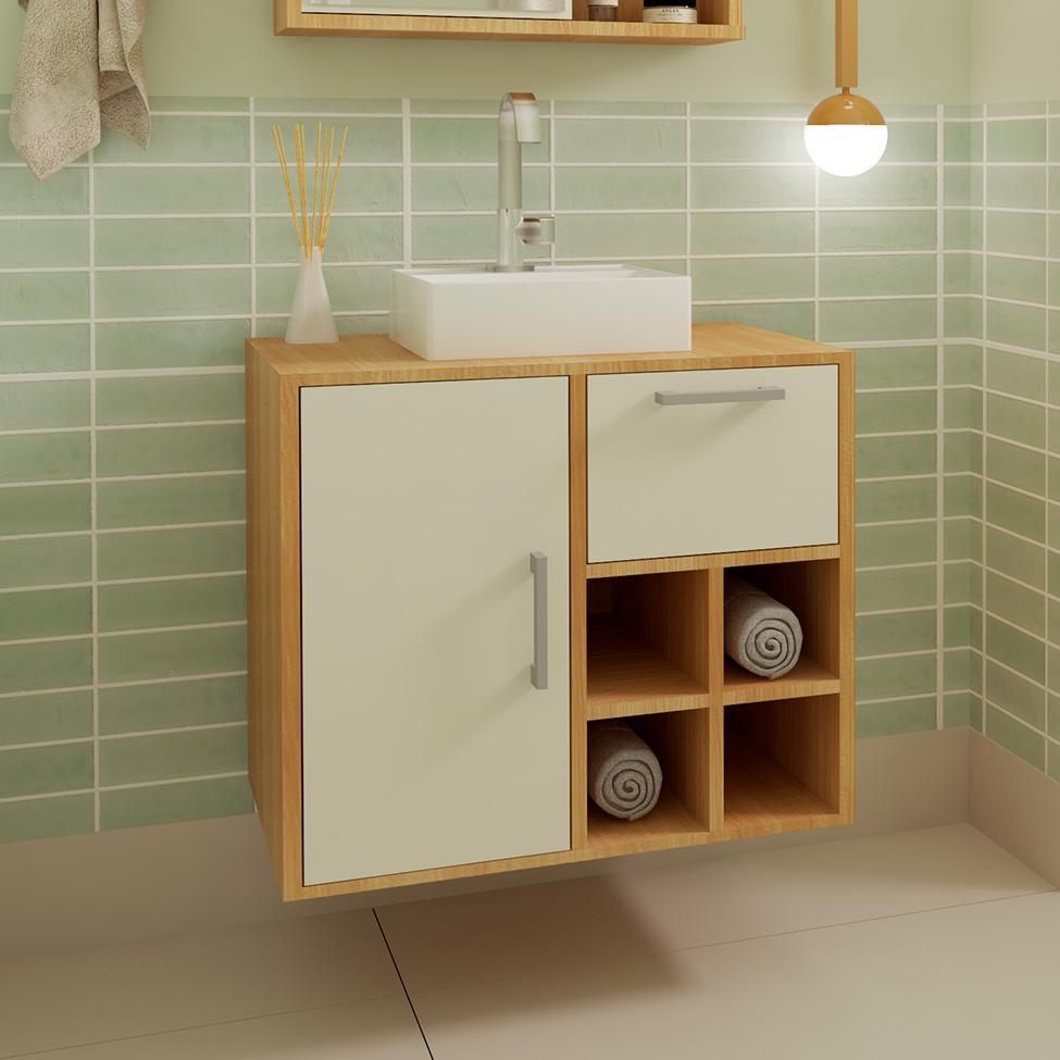 Gabinete de Banheiro com Cuba Eduarda I 1 PT 1 GV Mel e Arenas - 1