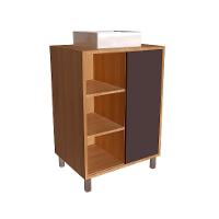 Gabinete de Banheiro com Cuba Julia I 1 PT Mel e Grafite - 2