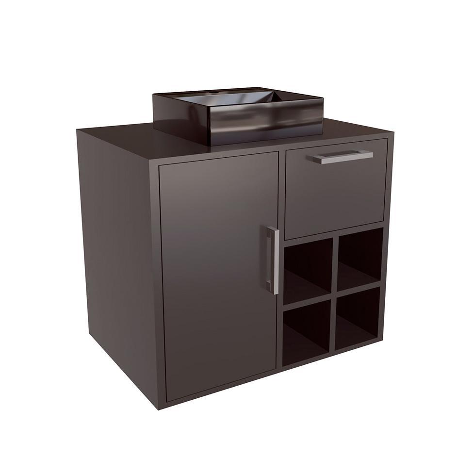 Gabinete de Banheiro com Cuba Eduarda II 1 PT 1 GV Grafite - 2