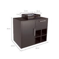 Gabinete de Banheiro com Cuba Eduarda II 1 PT 1 GV Grafite - 3