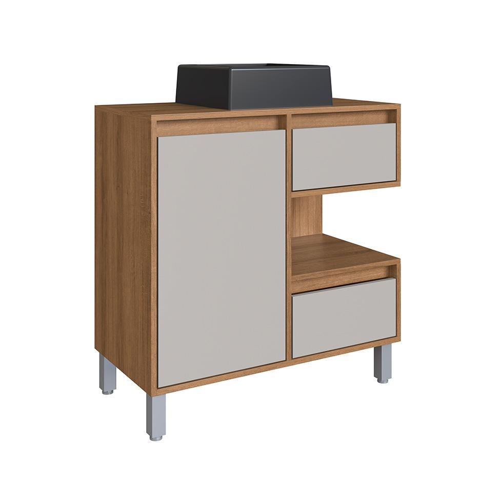 Gabinete de Banheiro com Cuba Paula II 1 PT 2 GV Mel e Arenas - 4