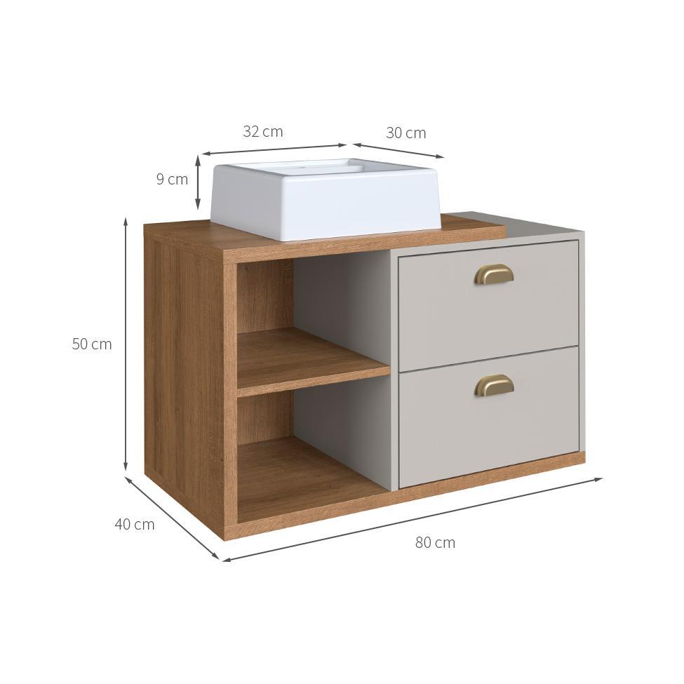 Gabinete de Banheiro com Cuba Helena I 2 GV Mel e Arenas - 3