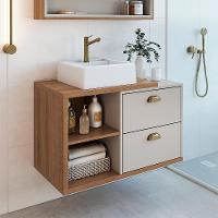 Gabinete de Banheiro com Cuba Helena I 2 GV Mel e Arenas - 1