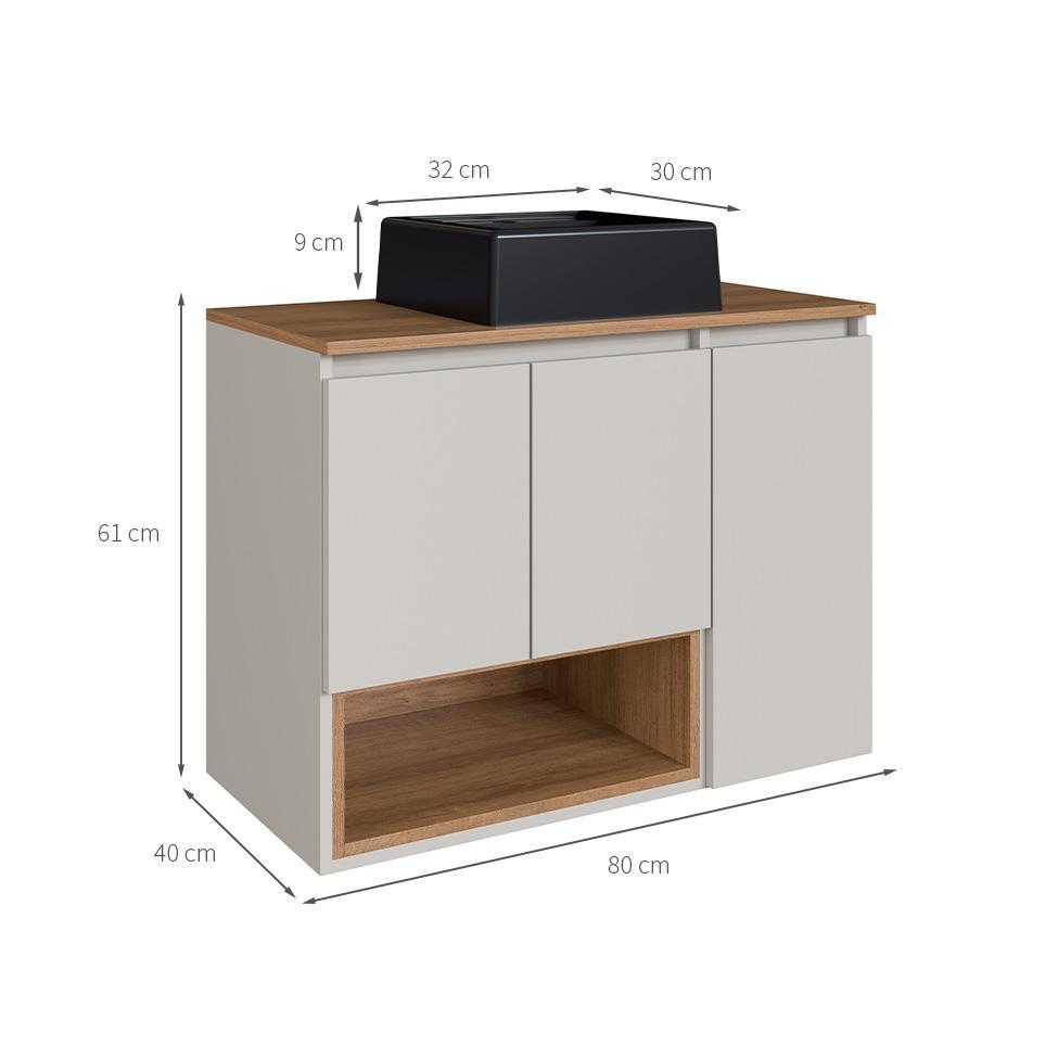 Gabinete de Banheiro com Cuba Cecília II 3 PT Arenas e Mel - 3