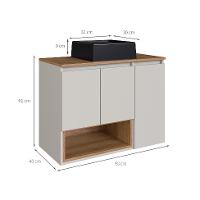 Gabinete de Banheiro com Cuba Cecília II 3 PT Arenas e Mel - 3