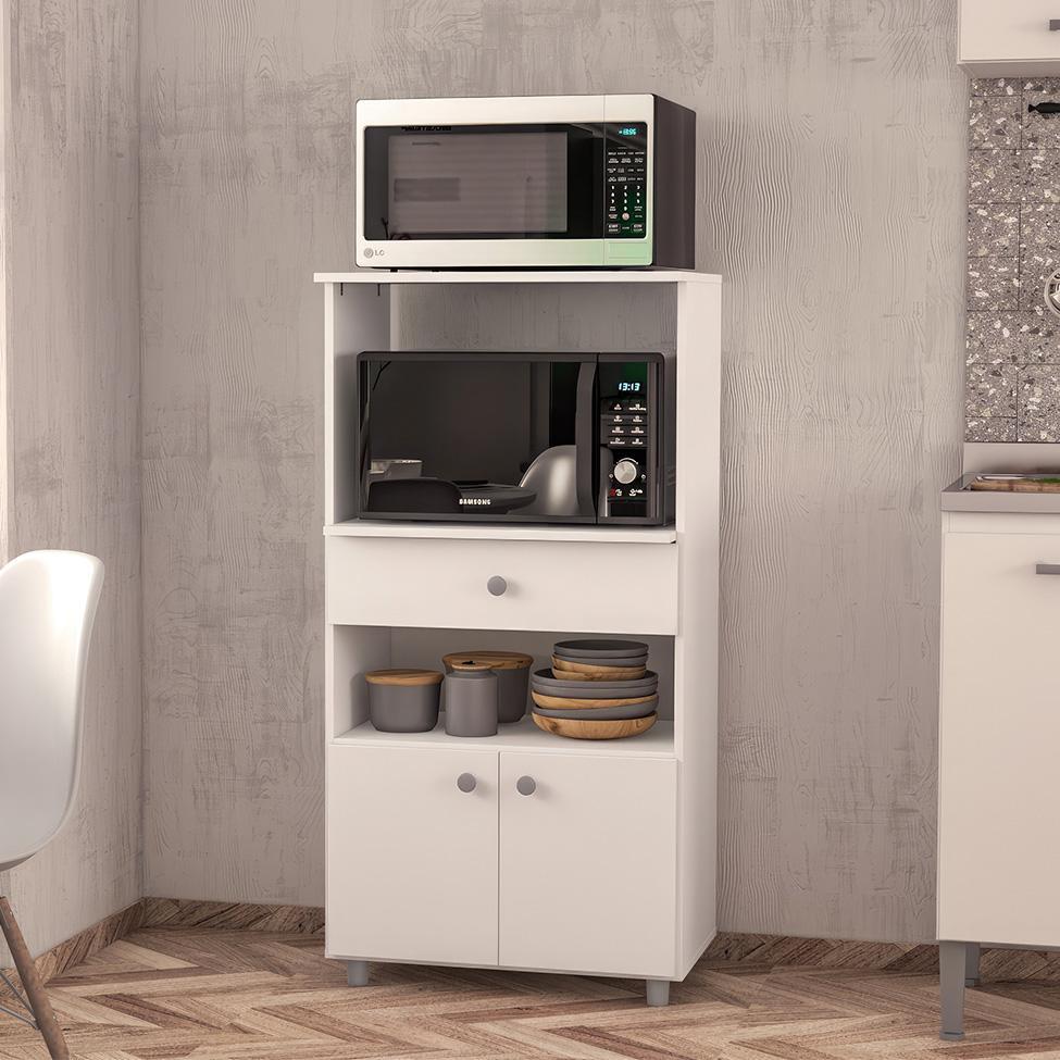Gabinete de Cozinha para Microondas Hortência 2 PT 1 GV Branco - 2