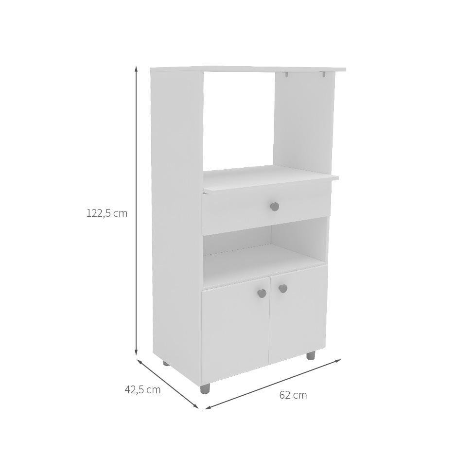 Gabinete de Cozinha para Microondas Hortência 2 PT 1 GV Branco - 3