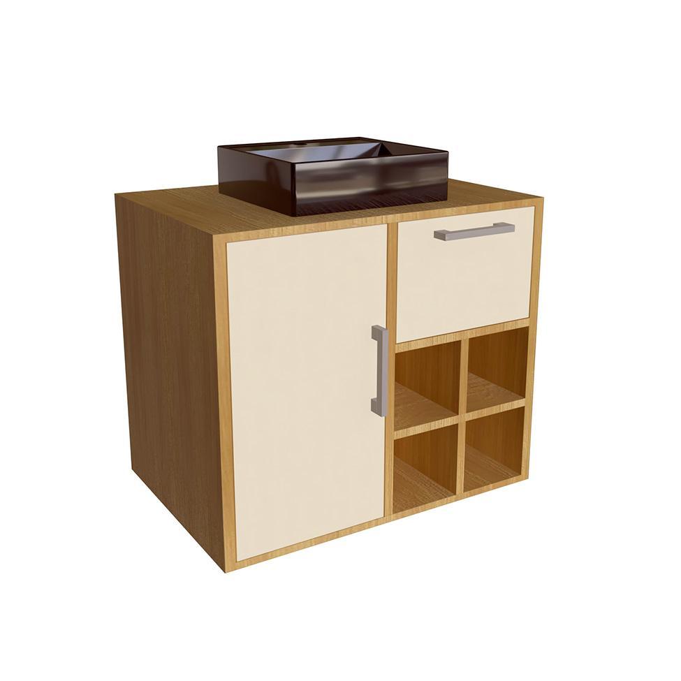 Gabinete de Banheiro com Cuba Eduarda II 1 PT 1 GV Mel e Arenas - 2