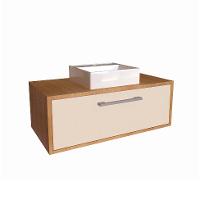 Gabinete de Banheiro com Cuba Alice I 1 PT Mel e Arenas - 2