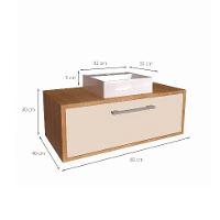 Gabinete de Banheiro com Cuba Alice I 1 PT Mel e Arenas - 3