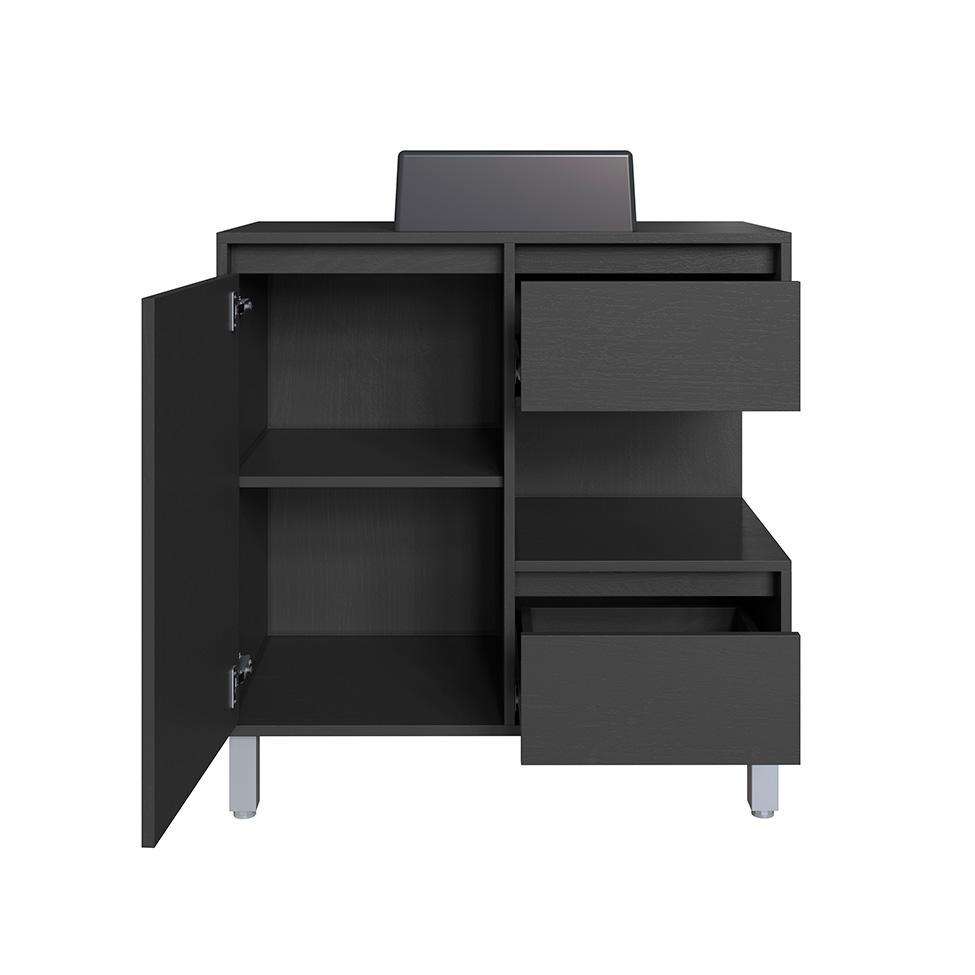 Gabinete de Banheiro com Cuba Paula II 1 PT 2 GV Grafite - 2