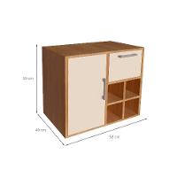 Gabinete de Banheiro Eduarda 1 PT 1 GV Mel e Arenas - 3