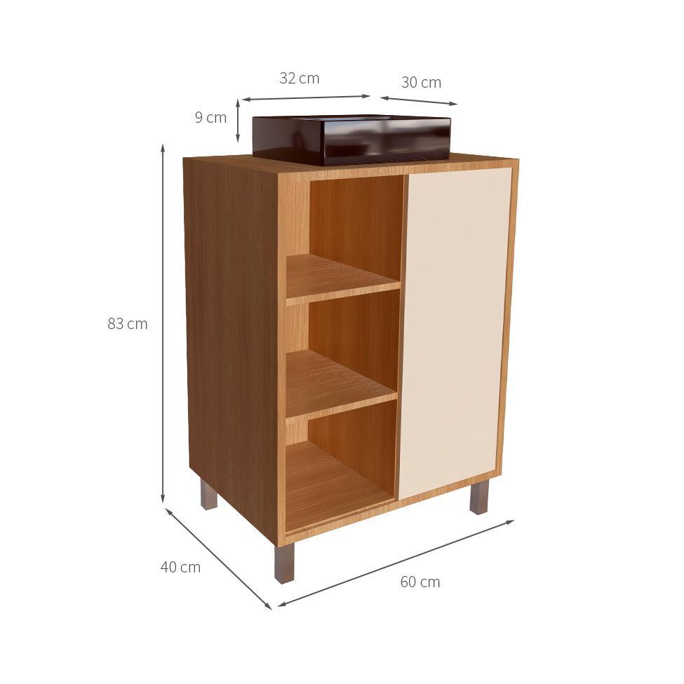 Gabinete de Banheiro com Cuba Julia II 1 PT Mel e Arenas - 3