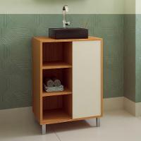 Gabinete de Banheiro com Cuba Julia II 1 PT Mel e Arenas - 1