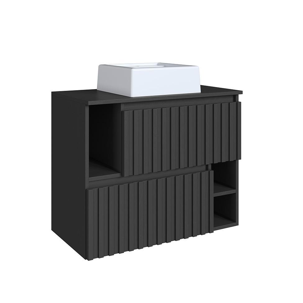 Gabinete de Banheiro com Cuba Luiza I 2 PT Grafite - 5