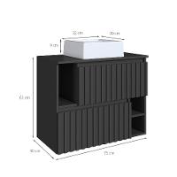 Gabinete de Banheiro com Cuba Luiza I 2 PT Grafite - 3