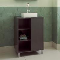 Gabinete de Banheiro com Cuba Julia I 1 PT Grafite - 1