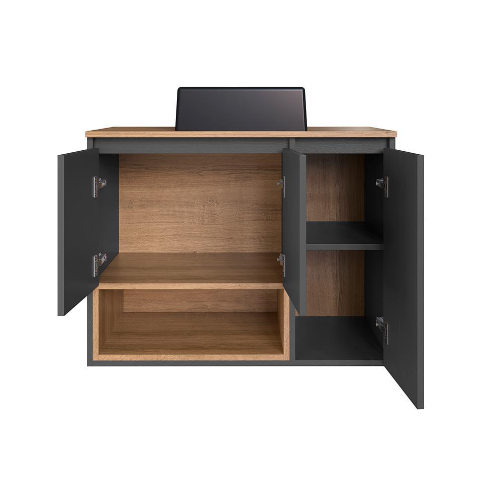 Gabinete de Banheiro com Cuba Cecília II 3 PT Grafite e Mel - 2