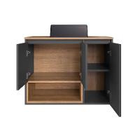 Gabinete de Banheiro com Cuba Cecília II 3 PT Grafite e Mel - 2