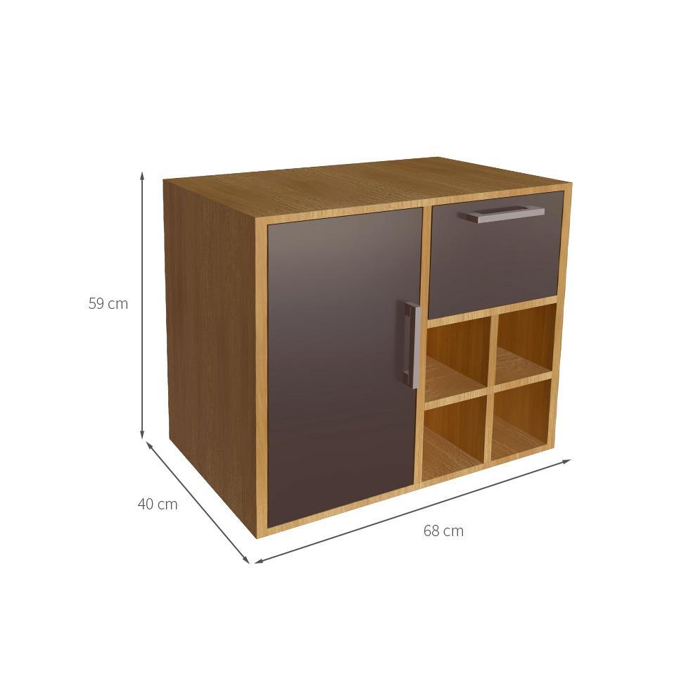 Gabinete de Banheiro Eduarda 1 PT 1 GV Mel e Grafite - 3