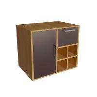 Gabinete de Banheiro Eduarda 1 PT 1 GV Mel e Grafite - 5