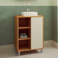 Gabinete de Banheiro com Cuba Julia I 1 PT Mel e Arenas - 1