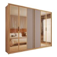 Guarda-Roupa Casal com Vidro Reflecta Cristal 6 PT 4 GV Buriti e Fendi - 1