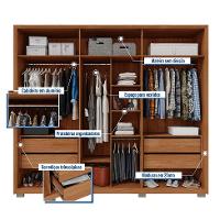 Guarda-Roupa Casal com Vidro Reflecta 6 PT 4 GV Buriti - 2