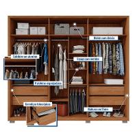 Guarda-Roupa Casal com Vidro Reflecta 6 PT 4 GV Buriti e Fendi - 2