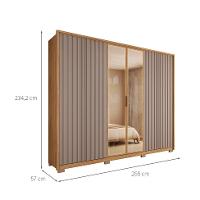 Guarda-Roupa Casal com Vidro Reflecta 6 PT 4 GV Buriti e Fendi - 3