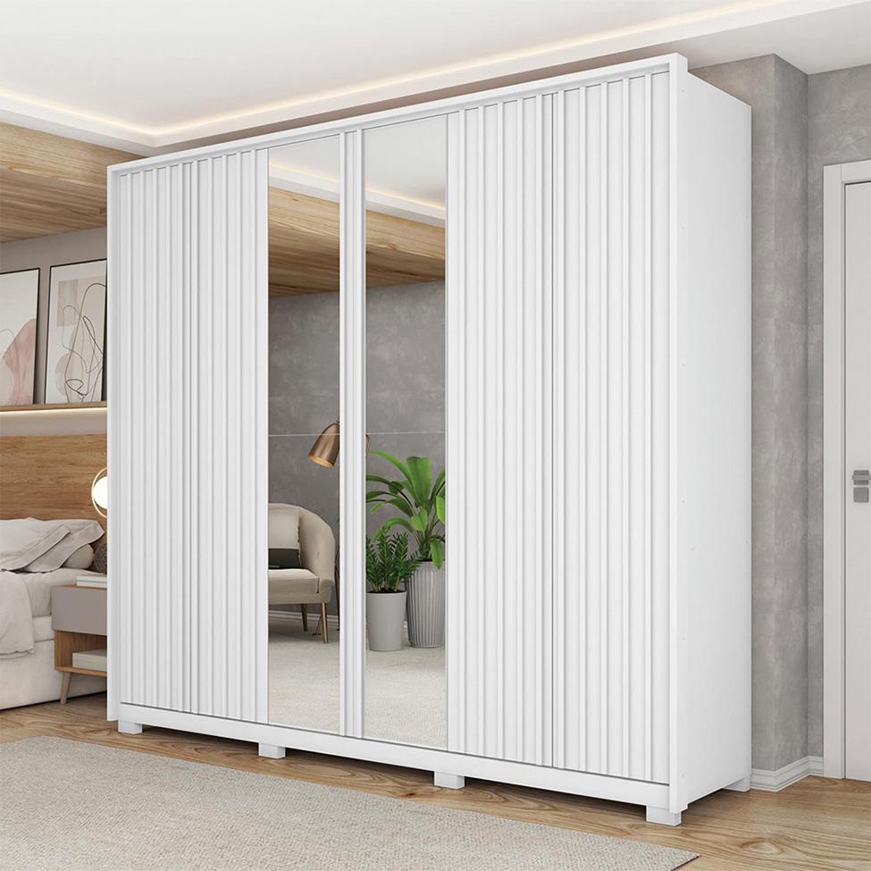 Guarda-Roupa Casal com Espelho Decimus 6 PT 4 GV Branco - 6