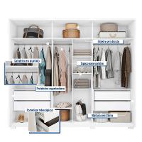 Guarda-Roupa Casal com Espelho Decimus 6 PT 4 GV Branco - 2