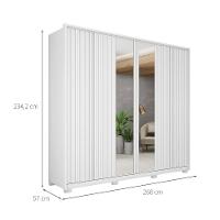 Guarda-Roupa Casal com Espelho Decimus 6 PT 4 GV Branco - 3