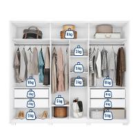 Guarda-Roupa Casal com Espelho Decimus 6 PT 4 GV Branco - 5