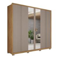 Guarda-Roupa Casal com Espelho Decimus 6 PT 4 GV Buriti e Fendi - 1