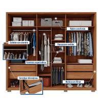 Guarda-Roupa Casal com Espelho Decimus 6 PT 4 GV Buriti e Fendi - 2