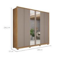 Guarda-Roupa Casal com Espelho Decimus 6 PT 4 GV Buriti e Fendi - 3