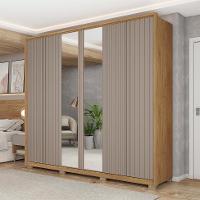Guarda-Roupa Casal com Espelho Decimus 6 PT 4 GV Buriti e Fendi - 6