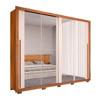 Guarda-Roupa Casal com 4 Espelhos Praticus 2 PT 4 GV Freijó e Off White - 1