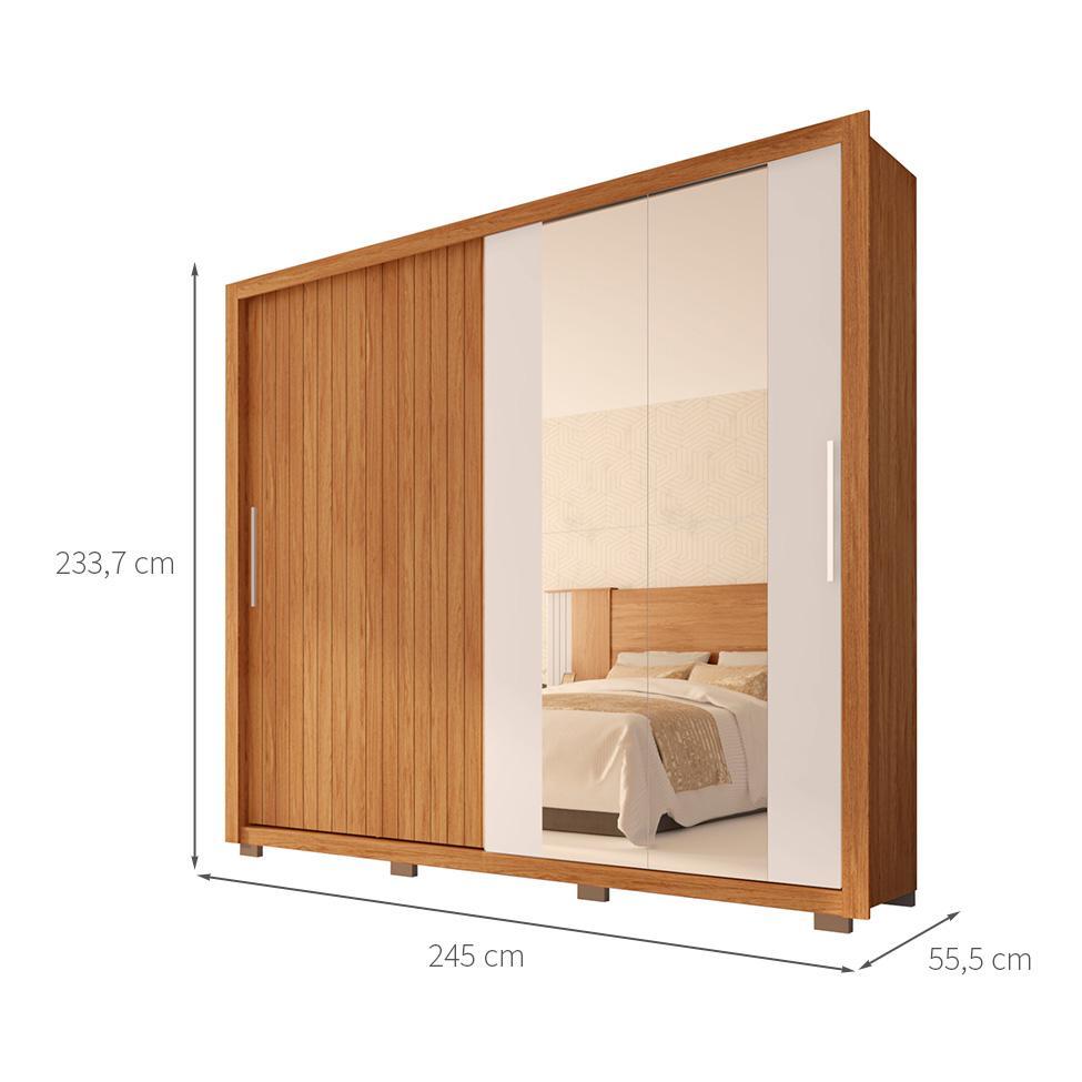 Guarda-Roupa Casal com Espelho Moviment 2 PT 4 GV Freijó e Off White - 3