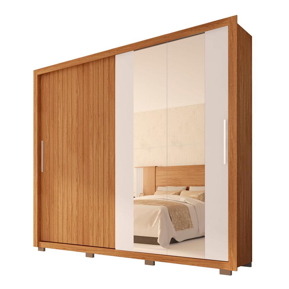 Guarda-Roupa Casal com Espelho Moviment 2 PT 4 GV Freijó e Off White - 7